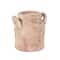 8.25" Pink Ceramic Antique Style Distressed Decorative Vase with Handles